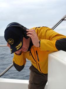 Elmar listening to the hydrophone