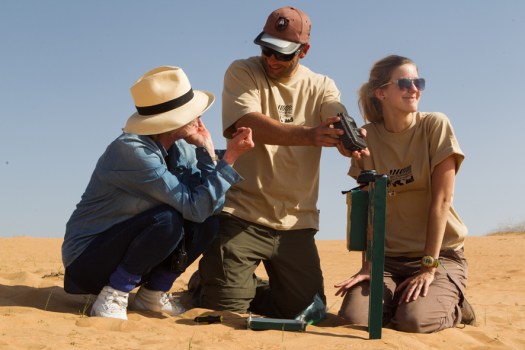 Setting up a camera trap