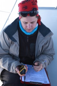 Celine recording data (taken by Craig Turner)