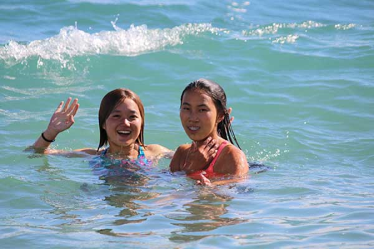 Hard expedition life! Miyana and Tris got soaked to the skin in Issyk-kul lake