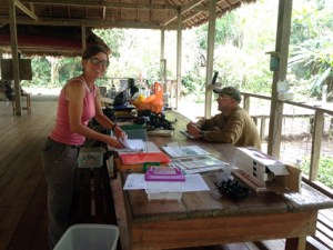 Catherine settting up