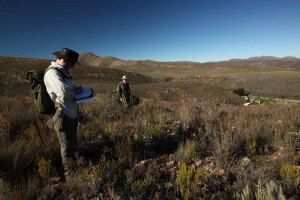Ben and Andrew on a small mammal survey